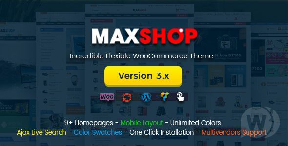 Maxshop v3.1.1 - уникальная тема для интернет магазина WordPress