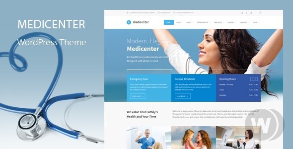 MediCenter v12.9 - тема WordPress для медицинской клиники