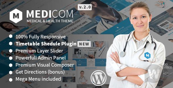 Medicom v3.0.4 - медицинский шаблон WordPress