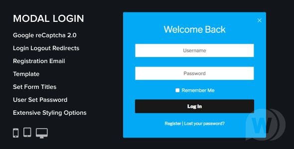 Modal Login v2.0.5 - плагин модального окна авторизации WordPress