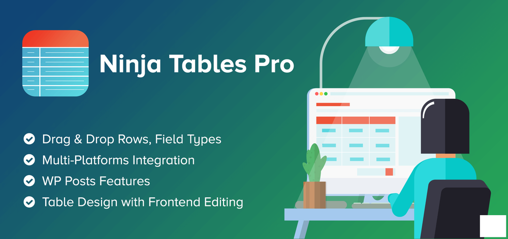 Ninja Tables Pro v4.1.5 NULLED - конструктор таблиц для WordPress