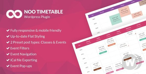 Noo Timetable v2.0.6.3 - адаптивный плагин календаря для WordPress