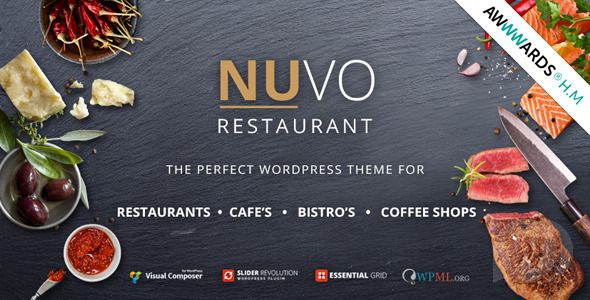 NUVO v6.1.0 - тема WordPress для кафе и ресторана