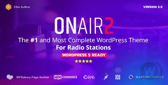 Onair2 v3.3.8 – шаблон радиостанции WordPress