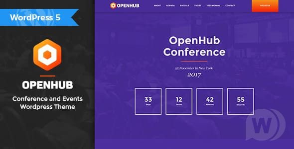 OpenHub v1.3 - стильный шаблон сайта конференции WordPress