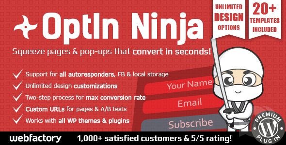 OptIn Ninja v2.35 - формы и страницы email подписки WordPress