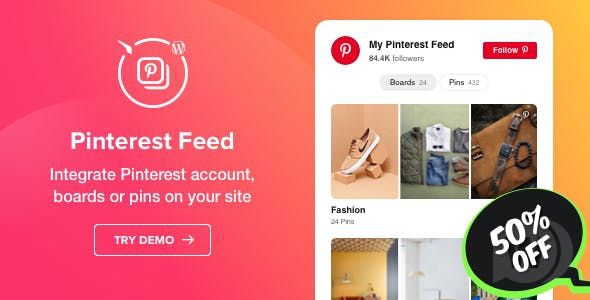 Pinterest Feed v1.1.0 - галереи Pinterest на WordPress