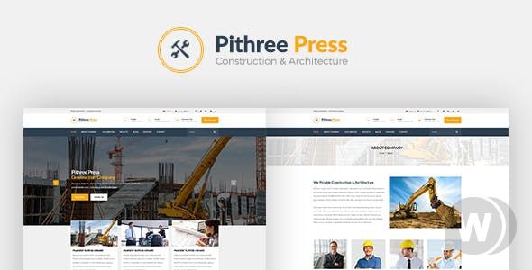 Pithree v1.7 - WordPress шаблон для сайтов строительной тематики