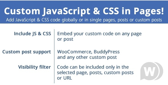 Плагин Custom JavaScript & CSS in Pages! v3.0