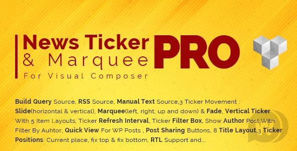 Pro News Ticker & Marquee v1.3.2 - плагин новостной ленты WPBakery Page Builder