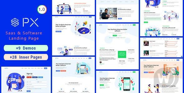 PXaas v1.0.6 - тема лендинга приложения и программного обеспечения
