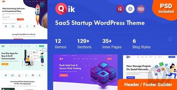 Qik v1.0.1 - тема WordPress для SaaS стартапа