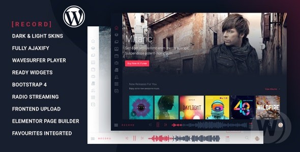 Rekord v1.4.2 - универсальная музыкальная тема WordPress