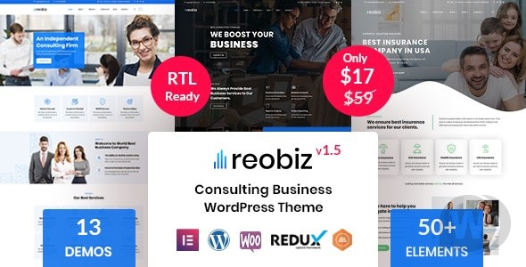 Reobiz v4.7.5 NULLED - бизнес тема WordPress