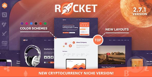 Rocket v2.9.0 NULLED - креативный WordPress шаблон