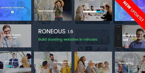 Roneous v1.7.9 - творческая многоцелевая тема для WordPress