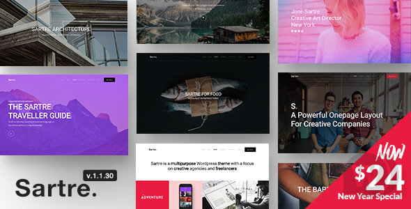 Sartre v1.1.32 - многоцелевая тема WordPress для креативных сайтов