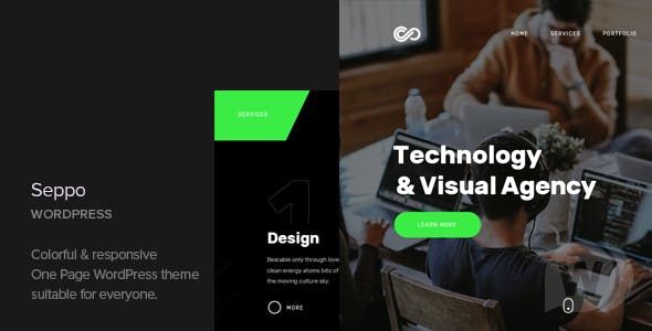 Seppo v1.2 - бизнес лендинг для WordPress