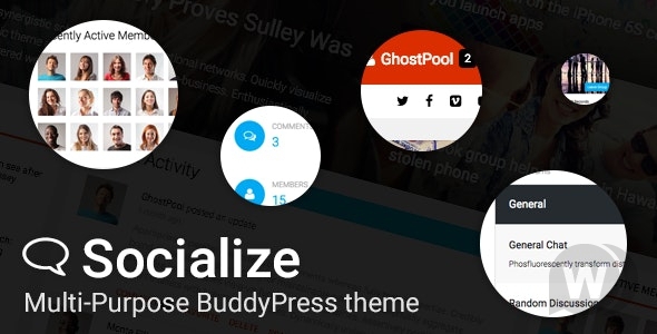 Socialize v2.40.2: многоцелевая тема BuddyPress