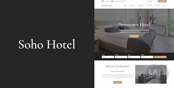 Soho Hotel v4.0.3 - шаблон для бронирования отелей WordPress