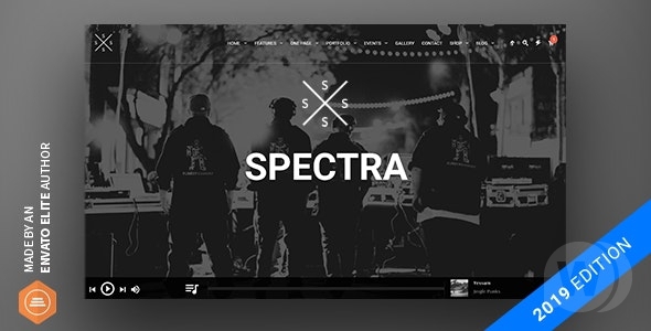 Spectra v2.5.4 - музыкальная тема на WordPress