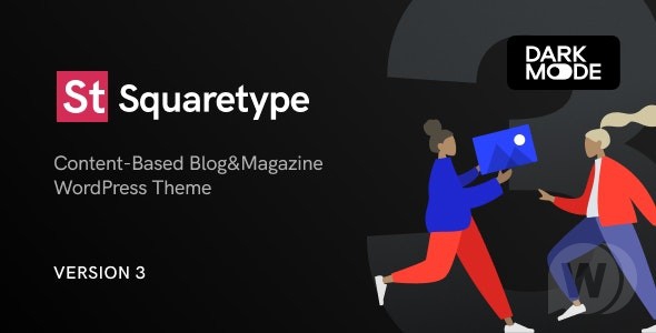Squaretype v3.0.4 NULLED - современный блог WordPress тема
