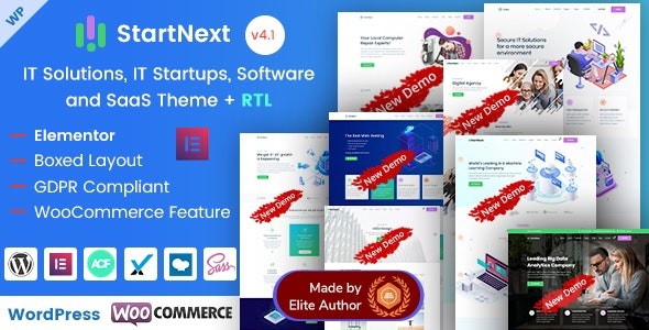 StartNext v4.4.0 NULLED - IT стартап тема WordPress