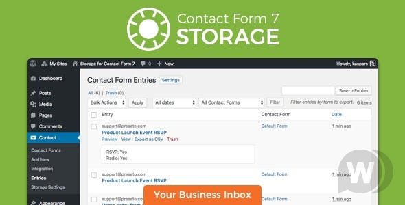 Storage for Contact Form CF7 v2.0.3 - хранилище данных Contact Form CF7