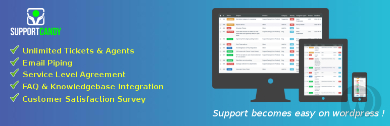 SupportCandy v2.1.1 (+Premium Addons) - система поддержки WordPress