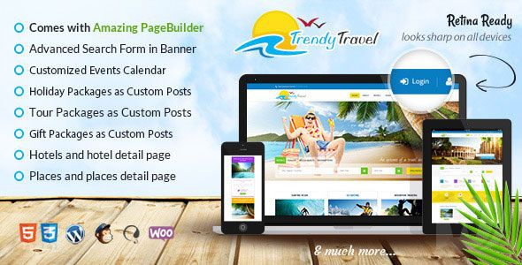 Trendy Travel v5.4 - универсальный WordPress шаблон туризм/путешествие