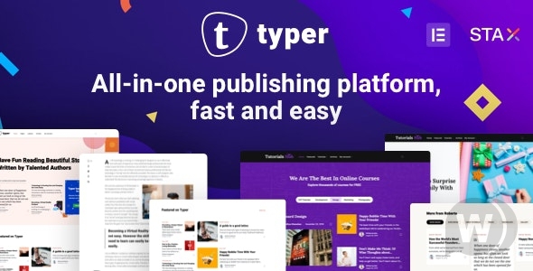 Typer v1.9.4 NULLED - удивительный блог и тема публикации нескольких авторов WP