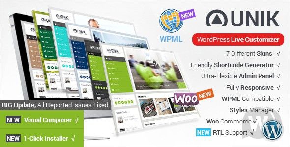 Unik v1.8.6 – многоцелевой шаблон WordPress
