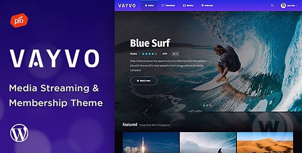 Vayvo v3.5 - WordPress тема онлайн видео/аудио с подпиской