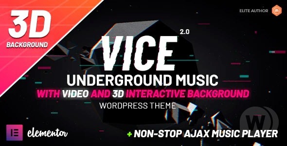 Vice v2.1.4 NULLED: Underground Music Elementor WordPress Theme