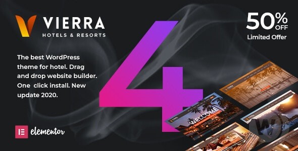 Vierra v4.0 - WordPress тема Elementor для отелей, курортов, гостиниц