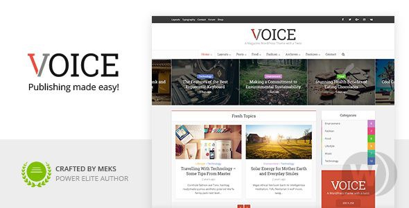 Voice v2.9.9 - шаблон сайта новостей WordPress