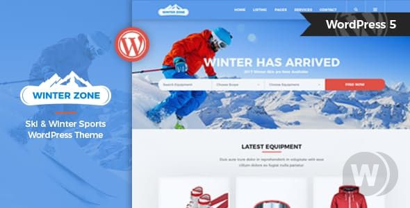 WinterZone v1.2.1 - шаблон WordPress для зимних видов спорта