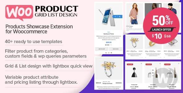 WOO Product Grid List Design v1.0.8 - стильная демонстрация товаров для Woocommerce