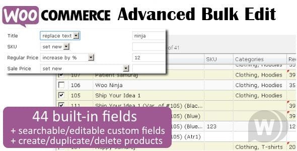 WooCommerce Advanced Bulk Edit v5.0 - массовое редактирование продуктов WooCommerce