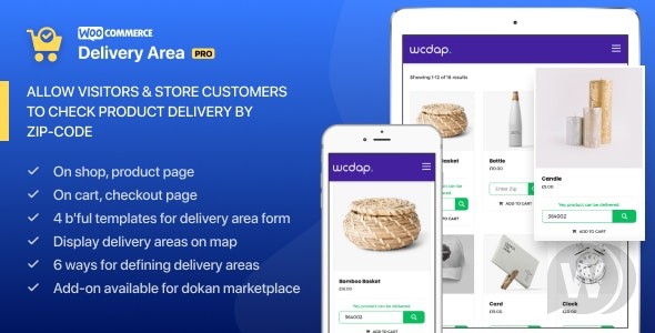 WooCommerce Delivery Area Pro v2.2.4 - зоны доставки WooCommerce