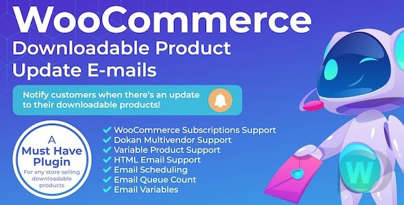 WooCommerce Downloadable Product Update E-mails v2.0.10