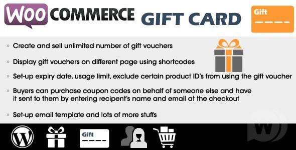 WooCommerce Gift Card v2.6 - подарочные карты WooCommerce