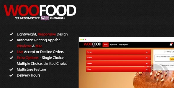 WooFood v2.6.5 NULLED - Food Ordering (Delivery/Pickup) Plugin for WooCommerce & Automatic Order Printing