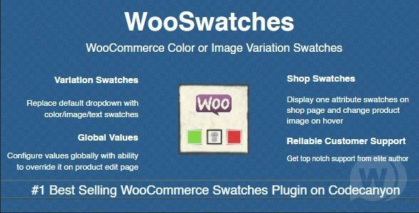 WooSwatches v3.3.6 - преобразование переменных атрибутов WooCommerce