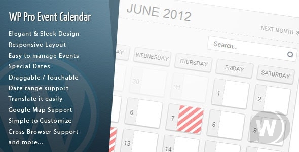 WordPress Pro Event Calendar v3.2.3 - календарь событий WordPress