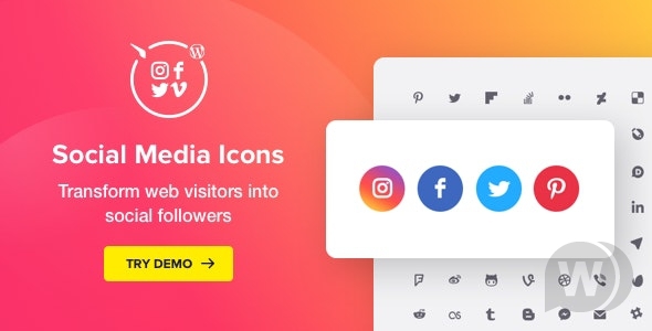 WordPress Social Media Icons v1.6.1 - иконки соц. сетей WordPress