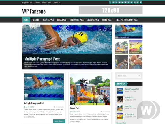 WP Fanzone 3.2 - быстрая и легкая тема WordPress