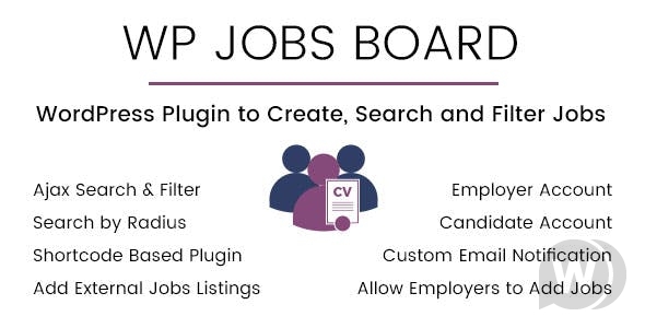 WP Jobs Board v1.4 - плагин поиска и фильтрации вакансий WordPress