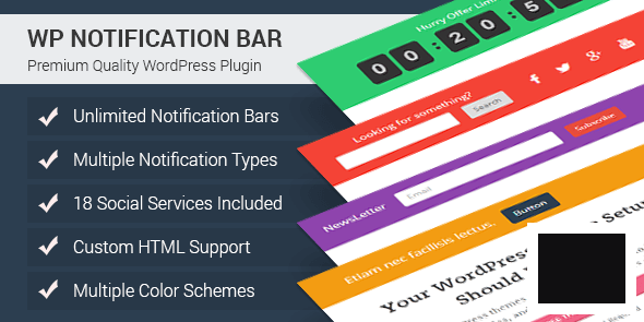 WP Notification Bar Pro v1.1.25 - уведомления для WordPress