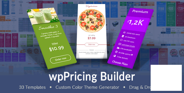 WP Pricing Table Builder v1.6.0 - таблицы с ценами WordPress